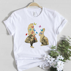 Alice In Wonderland and Rabbit T-Shirt