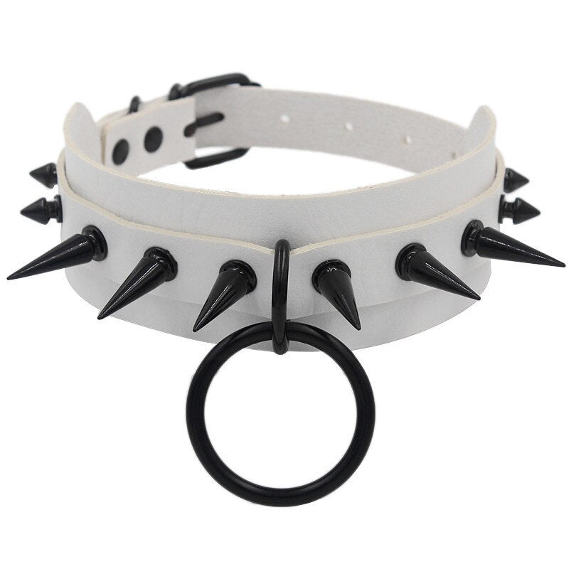 Gothic Punk O-ring Spike Collar Studded