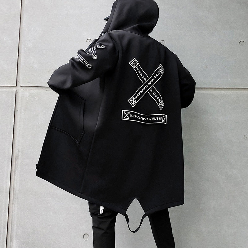 Print Harajuku Windbreaker Ribbon Windbreaker Coat