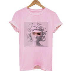 Medusa Sculpture Pink Vaporwave Print  T-Shirt