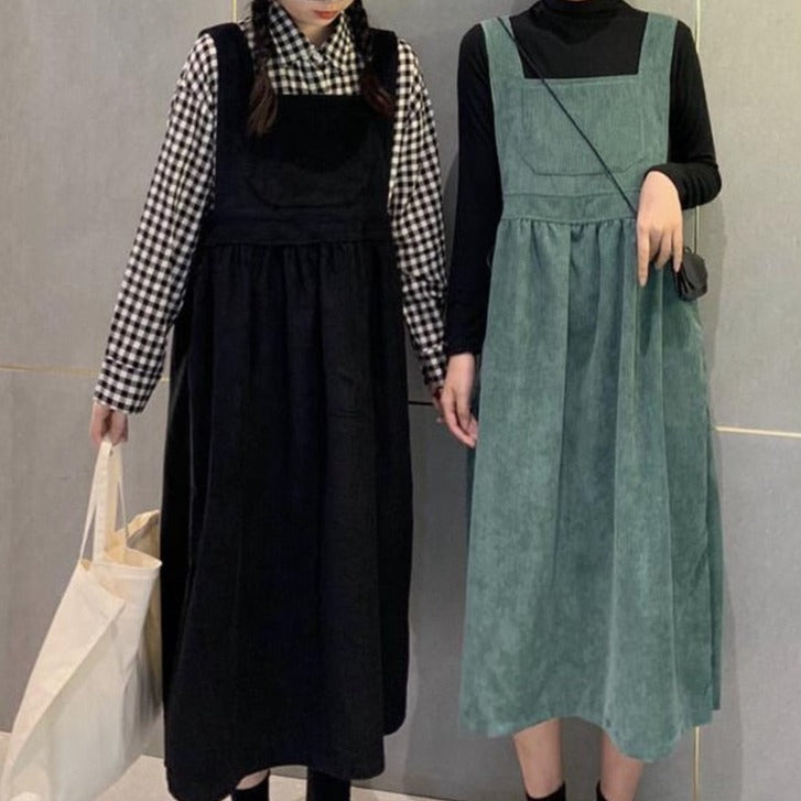 Overall Sleveless Cordury Dress