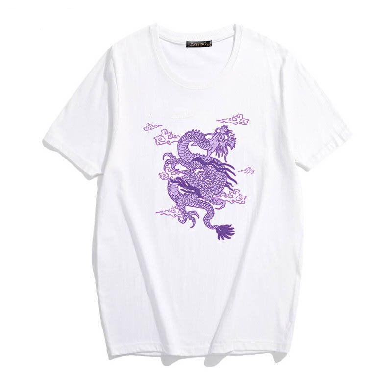 Harajuku Chinese Dragon Loose T-shirt