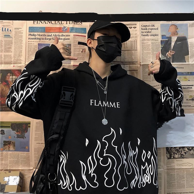 Spines and Flames Oversize Hoodie