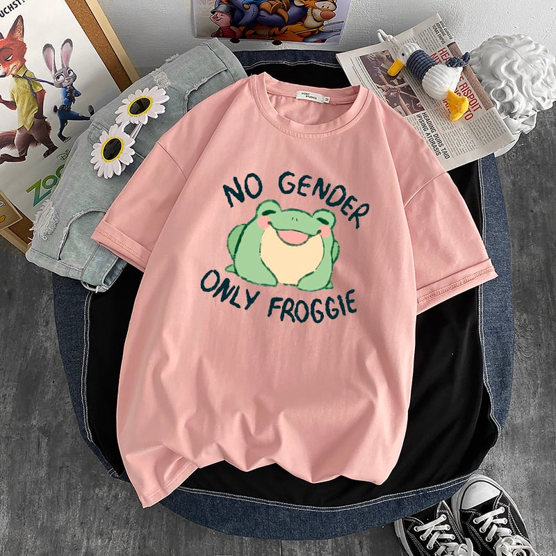 NO GENDER Only Froggie Aesthetic Printed T-shirt