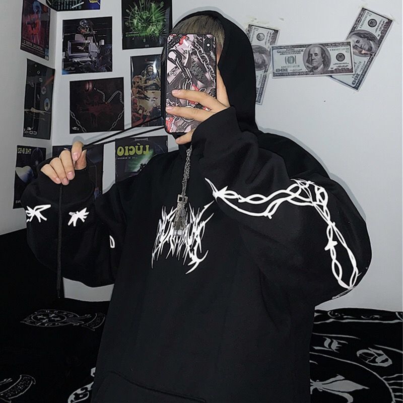 Street Spine Grunge Hoodie