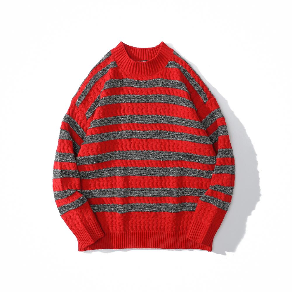 Striped Washed Destroyed Ripped Sweater