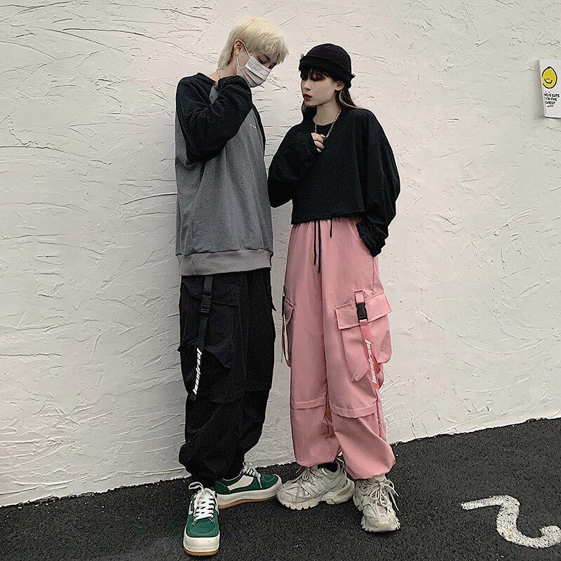 Harajuku Loose Cargo Pants Hip Hop Joggers Multi-Pokets