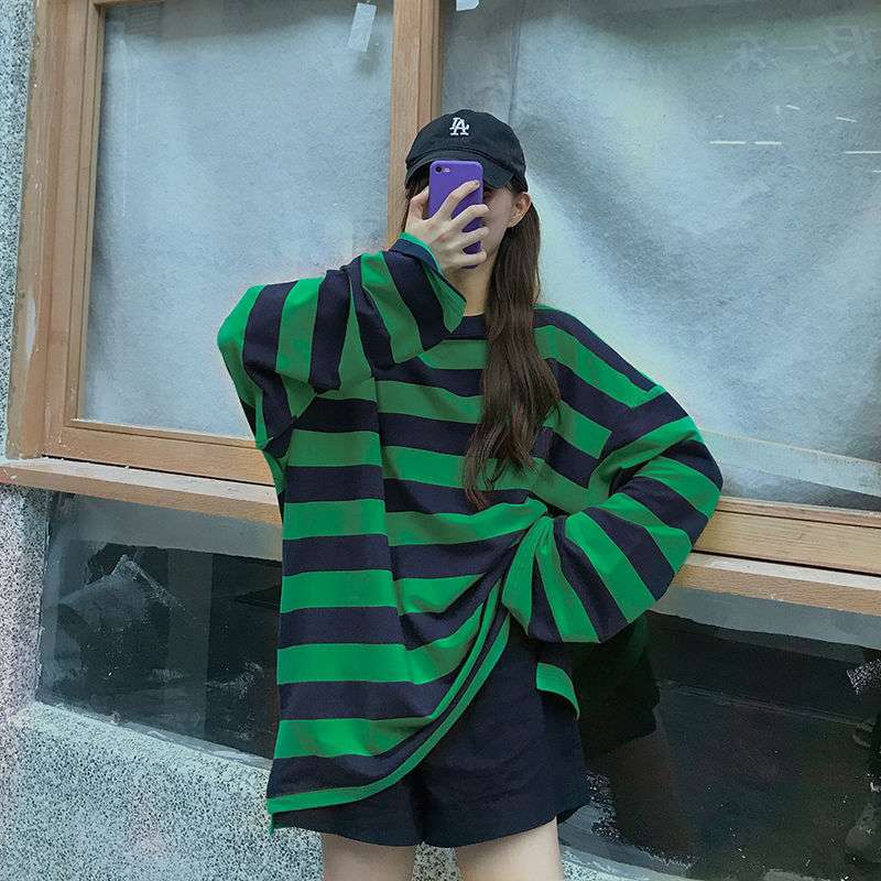 Colorful Stripes Korean Styles Sweatshirt