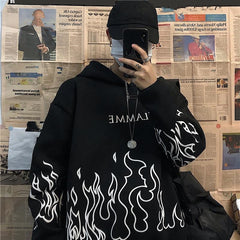 Spines and Flames Oversize Hoodie