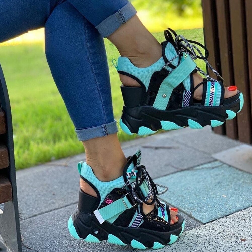 Chunky Buckle Neon Sandals