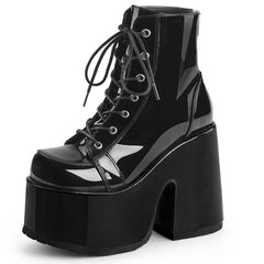 Gothic Round Toe Ankle Booties