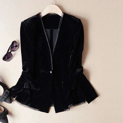 Velvet Loose Black Blazer and Pants