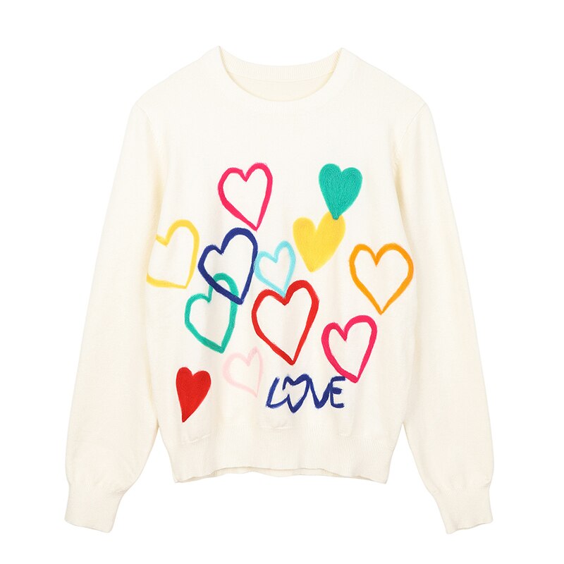 Colorful Heart Love Sweater