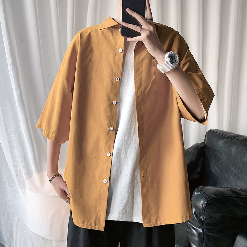 Solid Color Short Sleeve Shirt