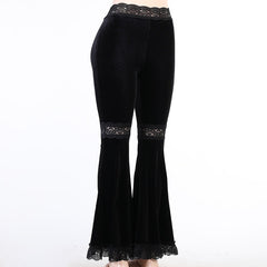 Dark Gothic Lace Flare Pants