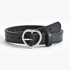 Heart Solid PU Leather Belt