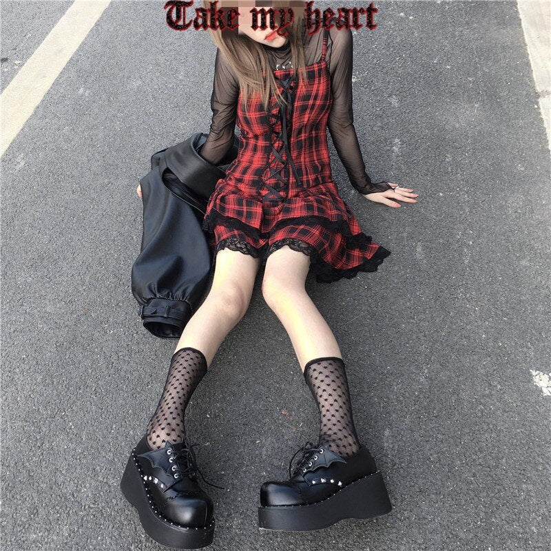 Bat Gothic Style Harajuku Dark Goth Punk Platform