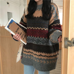 Striped Oversized Knitted Sweater