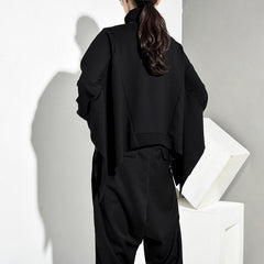 Loose Fit Black Oversize Back Long Sweatshirt