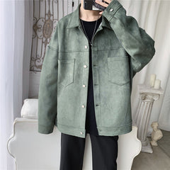 Solid Color Oversized Suede Jackets