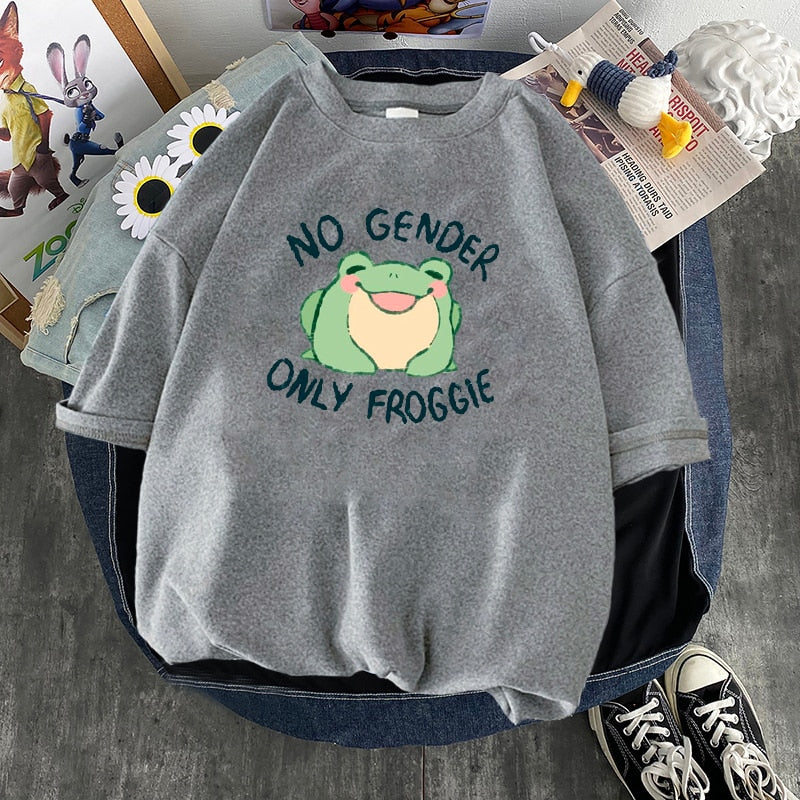 NO GENDER Only Froggie Aesthetic Printed T-shirt