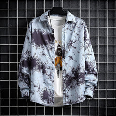 Korean Print Long Sleeve Shirt