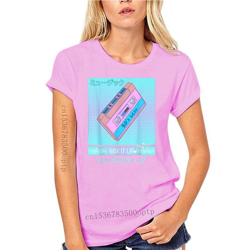 Mix Tape 90'S Japanese Aesthetic Vaporwave Women  T-Shirt