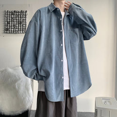 Corduroy Oversize Long Sleeve Shirts