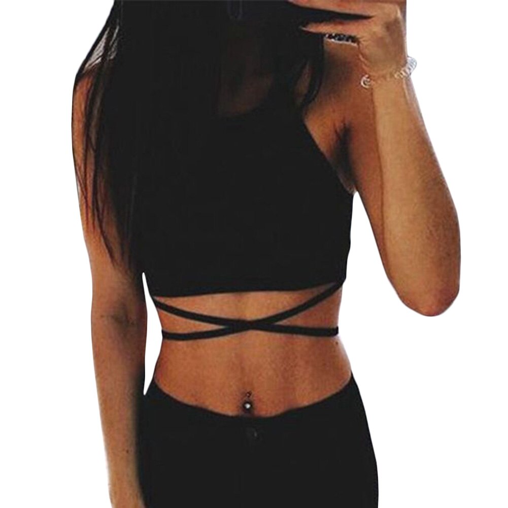 Backless Hollow Out Fitness Crop Tops