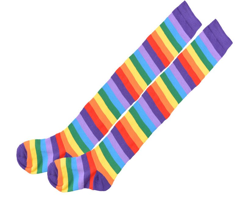 Colorful Rainbow Knee Socks & Arm Warmer Gloves