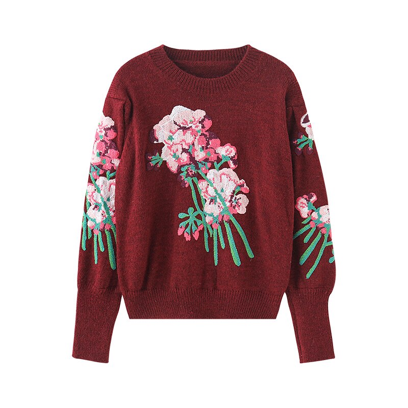 Embroidery Floral Sweater