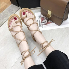 Gothic Harajuku Cross Strap Flat Sandals