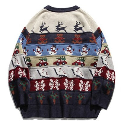 Christmas Elk Snowman Crewneck Sweaters