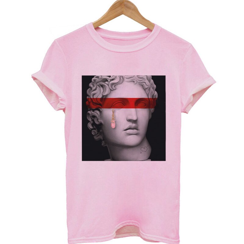 Medusa Sculpture Pink Vaporwave Print  T-Shirt