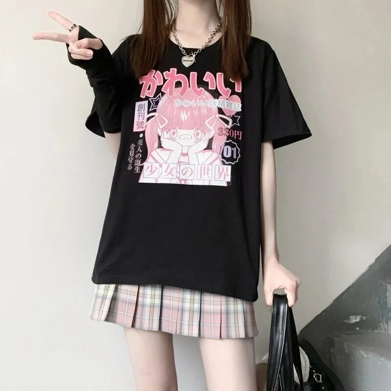 Lovely Scared Girl Oversize T-Shirt