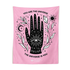 Pink Bohemian Magic Hand  Tapestry