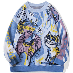 Oversized Japanese Anime Graphic Sweater