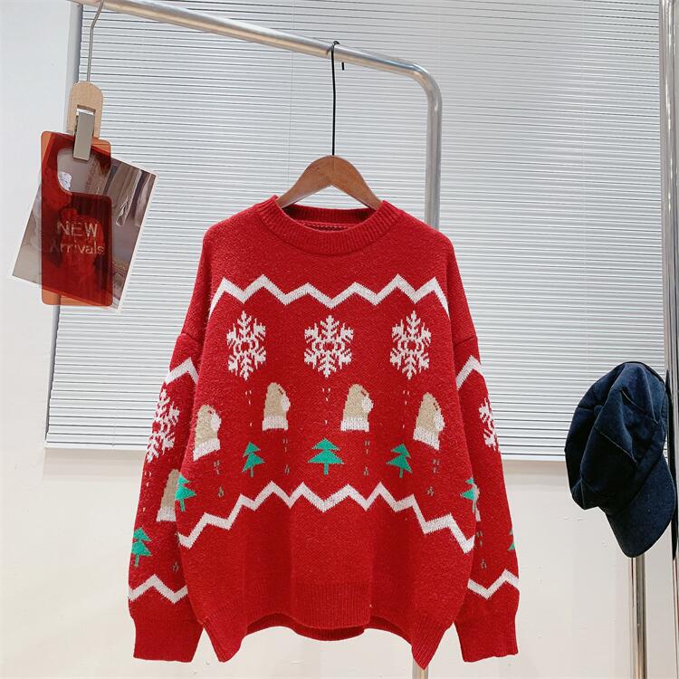 Crew Neck Ugly Knitted Sweater