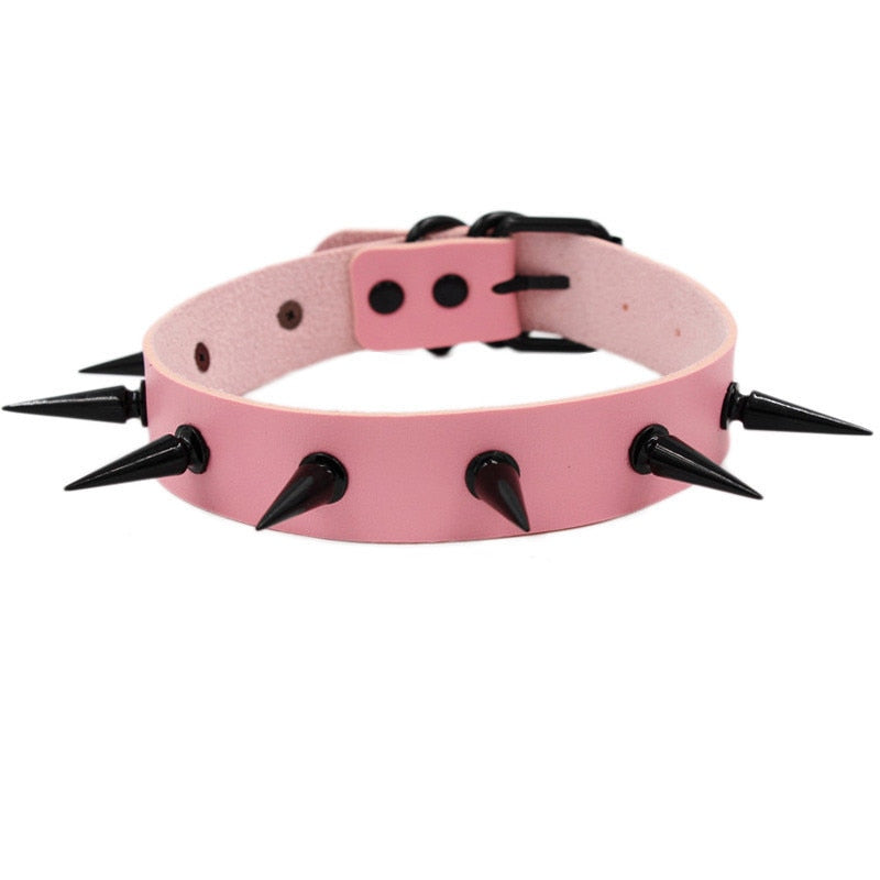 Gothic Punk O-ring Spike Collar Studded