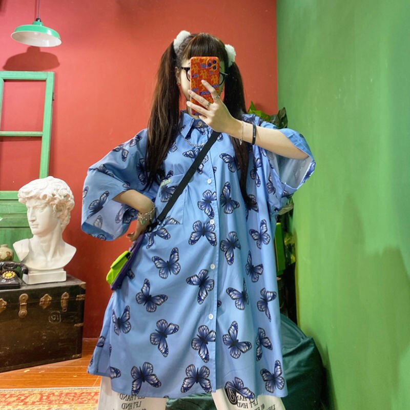 Butterflies Loose Oversize Shirt