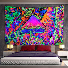 Psychedelic Mushroom Indian Mandala Tapestry Wall