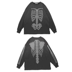 Glow Skeleton Bone Print Sweatshirt