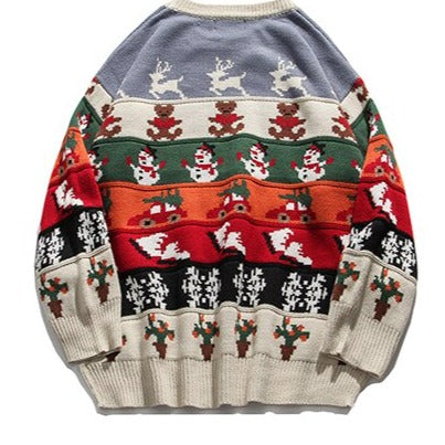 Christmas Elk Snowman Crewneck Sweaters