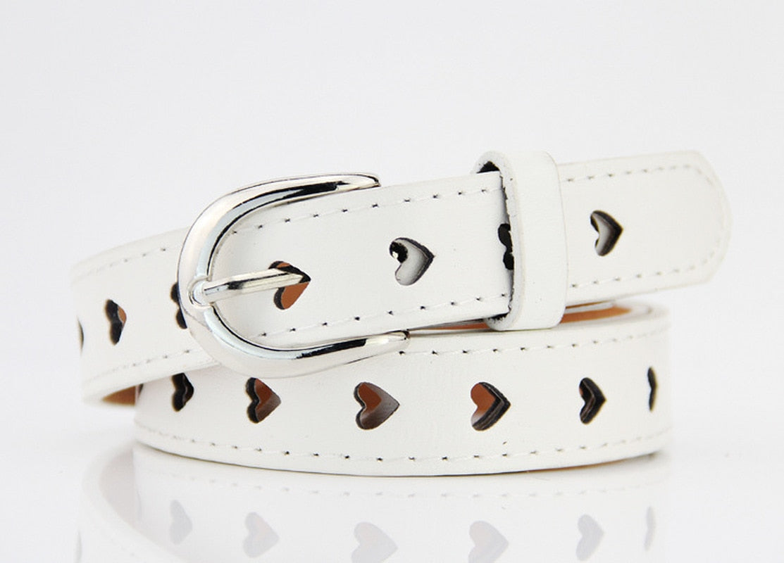 Heart-shaped Eyelet PU Leather Belt