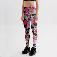 Skull Flower Fitness Legging