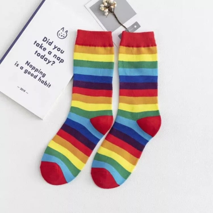 Stripe Rainbow Candy Color Socks