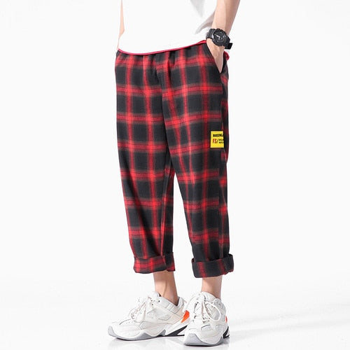 Plaid Pattern Trouser Joggers Pants