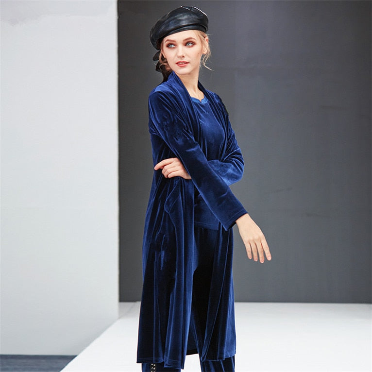 Velvet Long Elegant Winter Coat