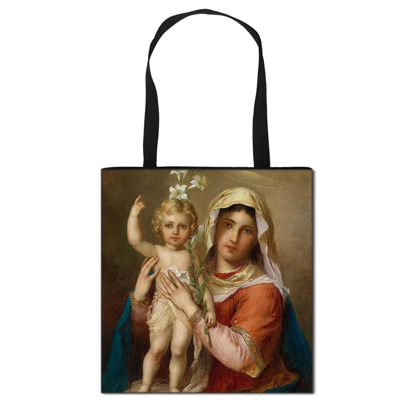 Vintage Fantasy Painting Fairy and Angel Large Capacity Shopping Bag