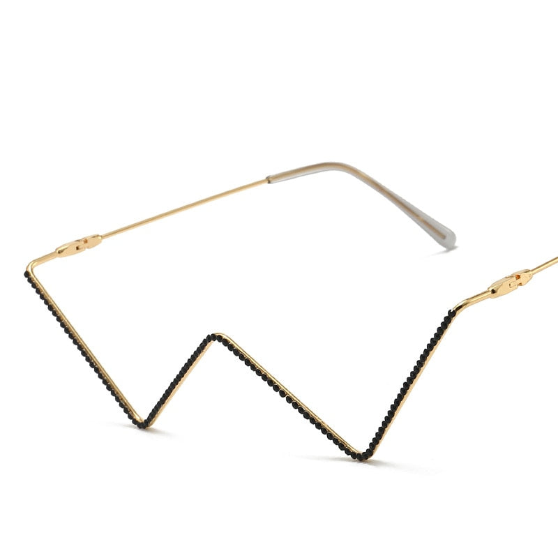 Half Triangle Decorative Metal Frame Glasses